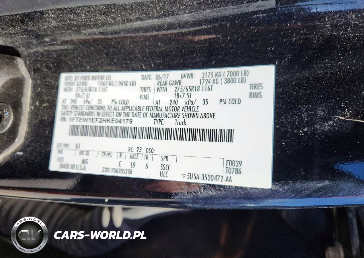 2017 Ford F150 Supercrew VIN:1FTEW1EF2HKE04179 - 12