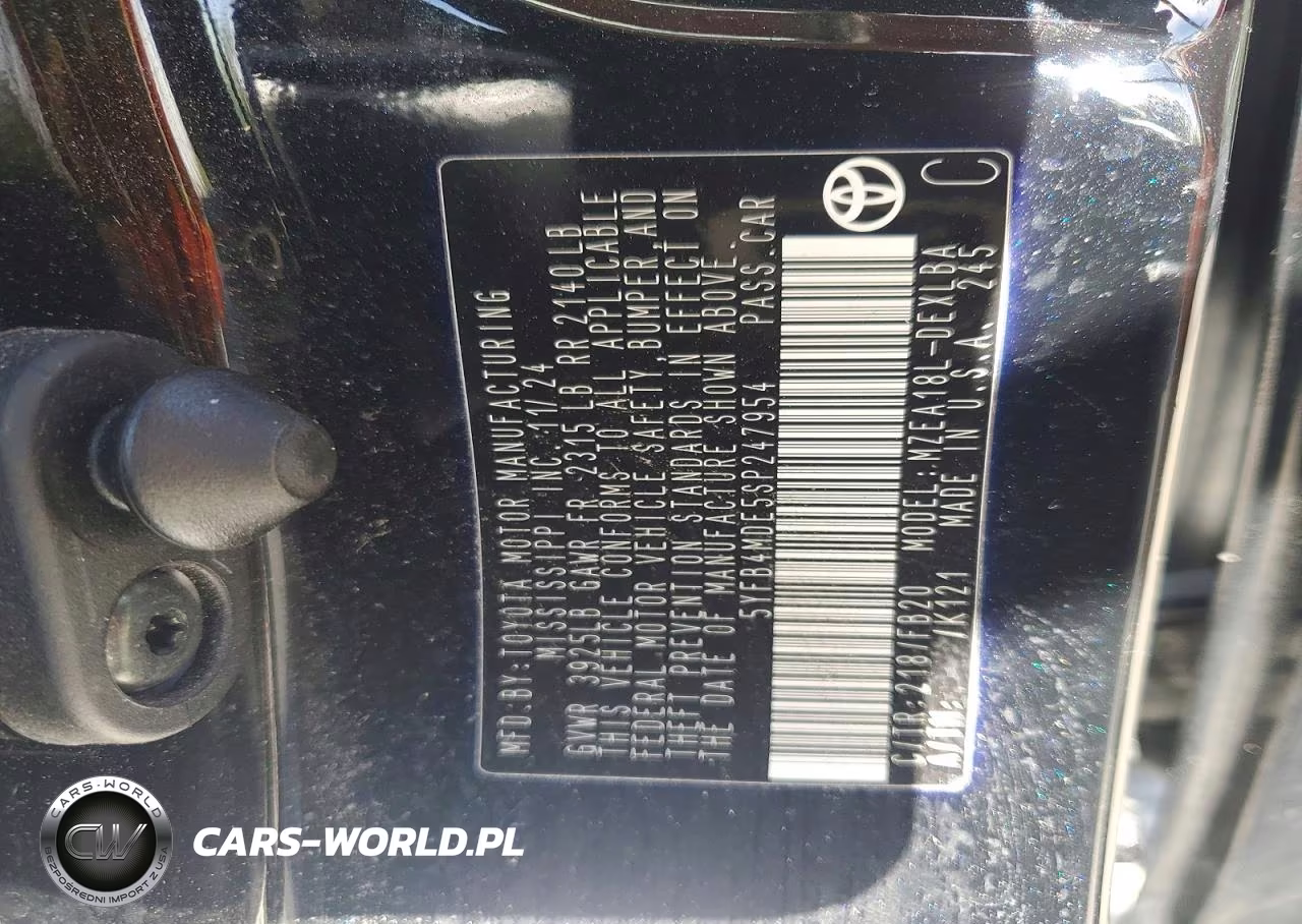 2025 Toyota Corolla Le VIN:5YFB4MDE5SP247954 - 12