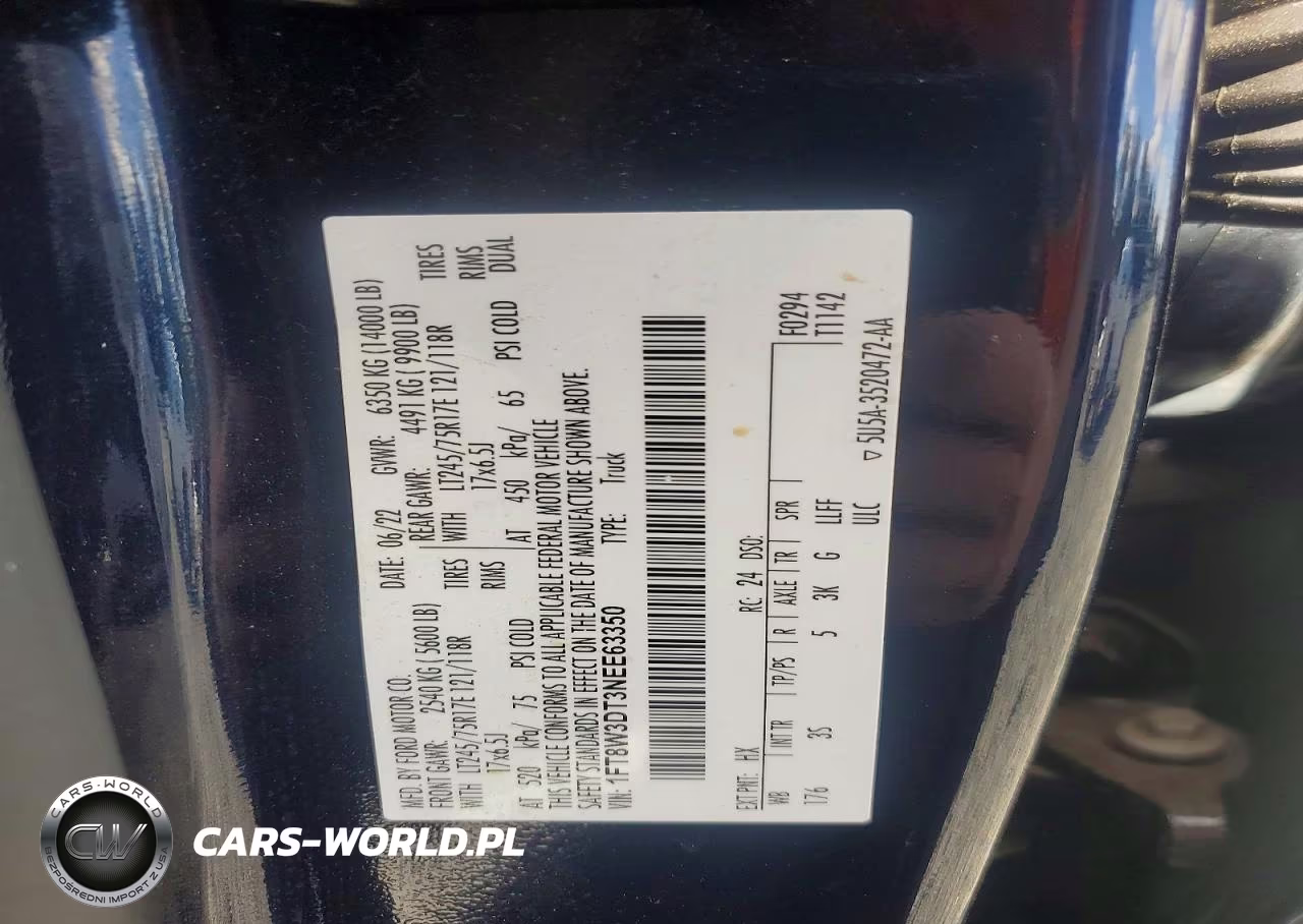 2022 Ford F350 Super Duty VIN:1FT8W3DT3NEE63350 - 13