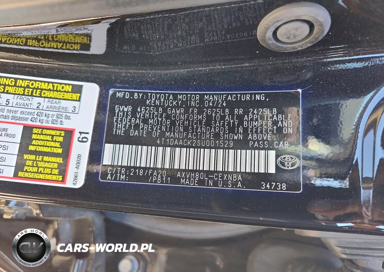 2025 Toyota Camry Le VIN:4T1DAACK2SU001529 - 12