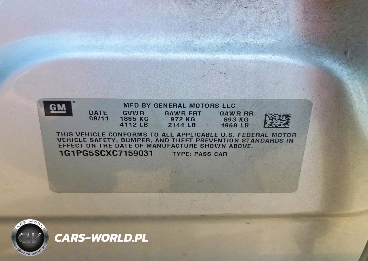 2012 Chevrolet Cruze Lt VIN:1G1PG5SCXC7159031 - 12