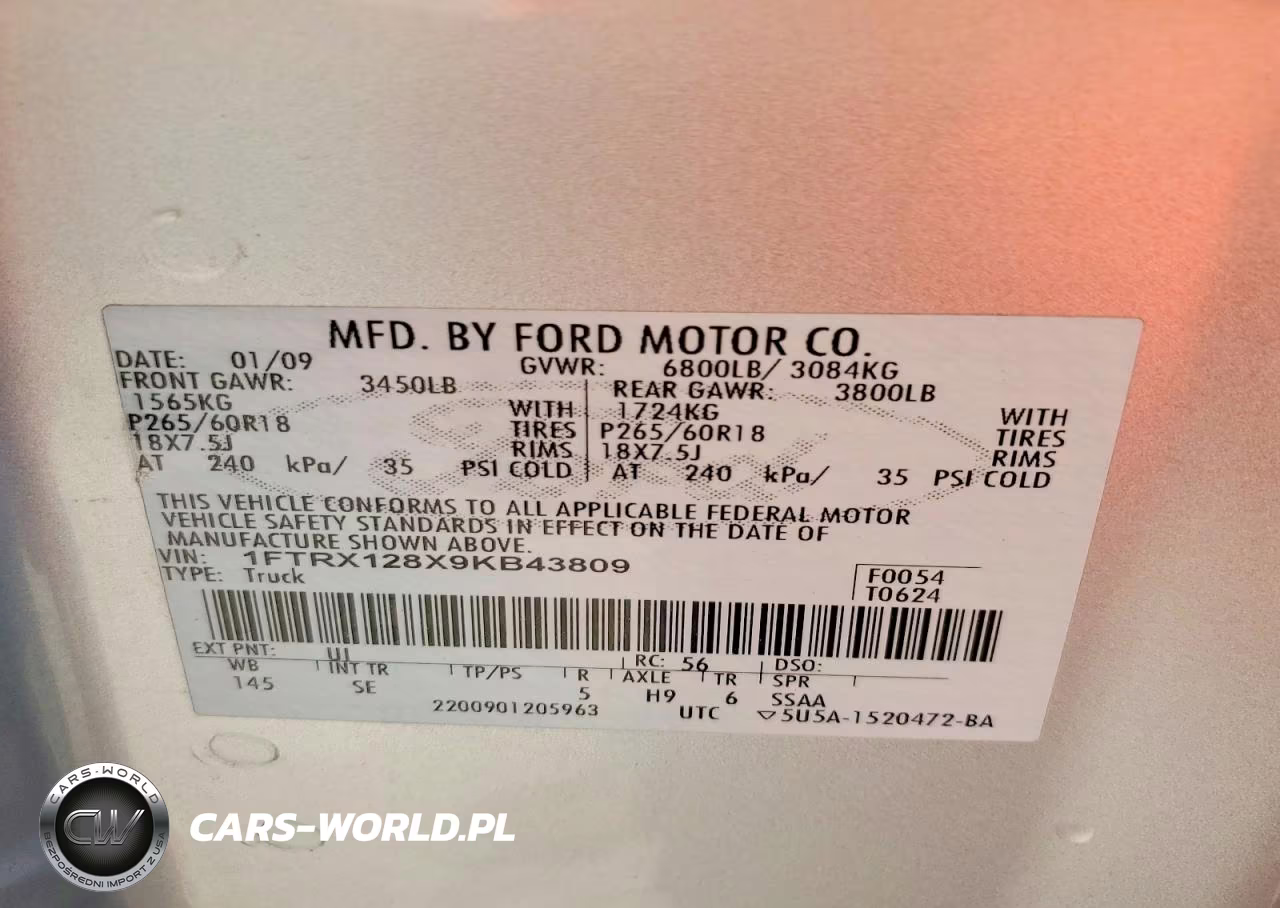 2009 Ford F150 Super Cab VIN:1FTRX128X9KB43809 - 12
