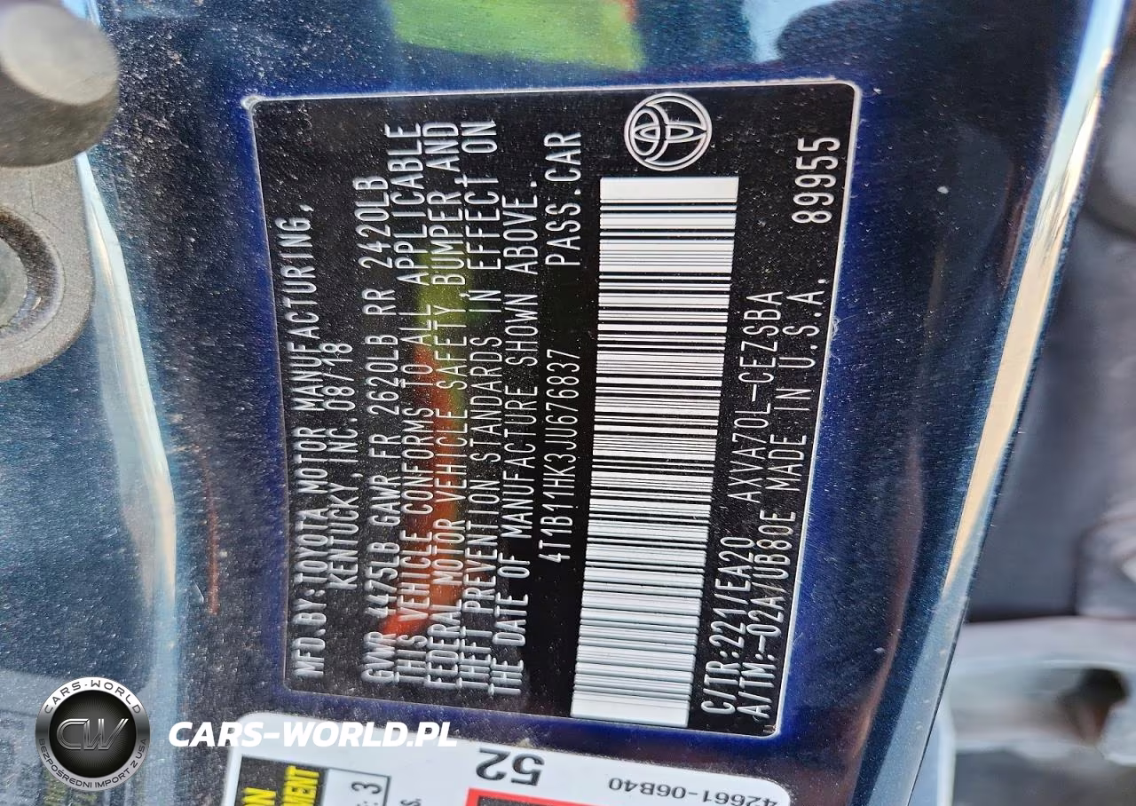 2018 Toyota Camry Se VIN:4T1B11HK3JU676837 - 12