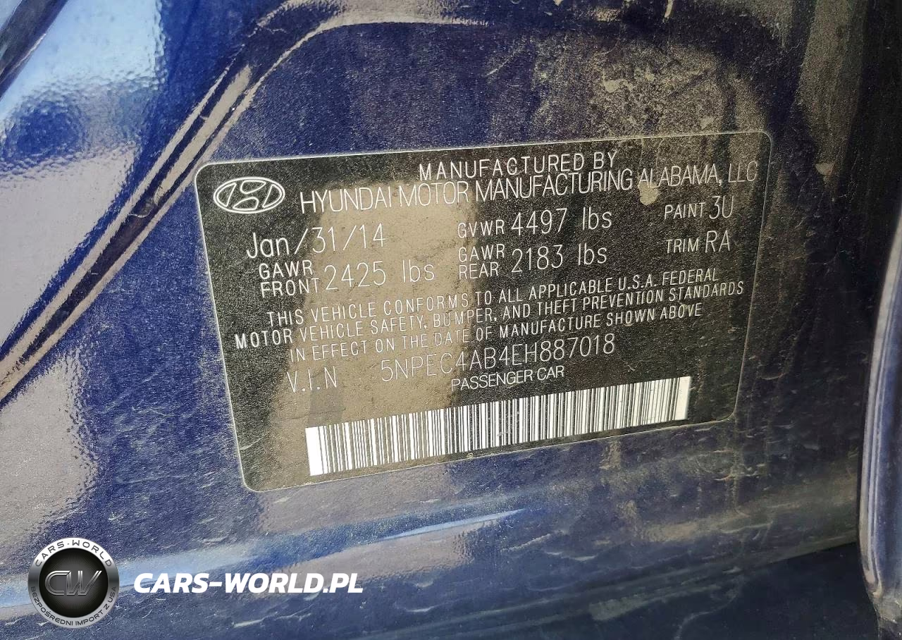 2014 Hyundai Sonata Limited 2.0T VIN:5NPEC4AB4EH887018 - 13