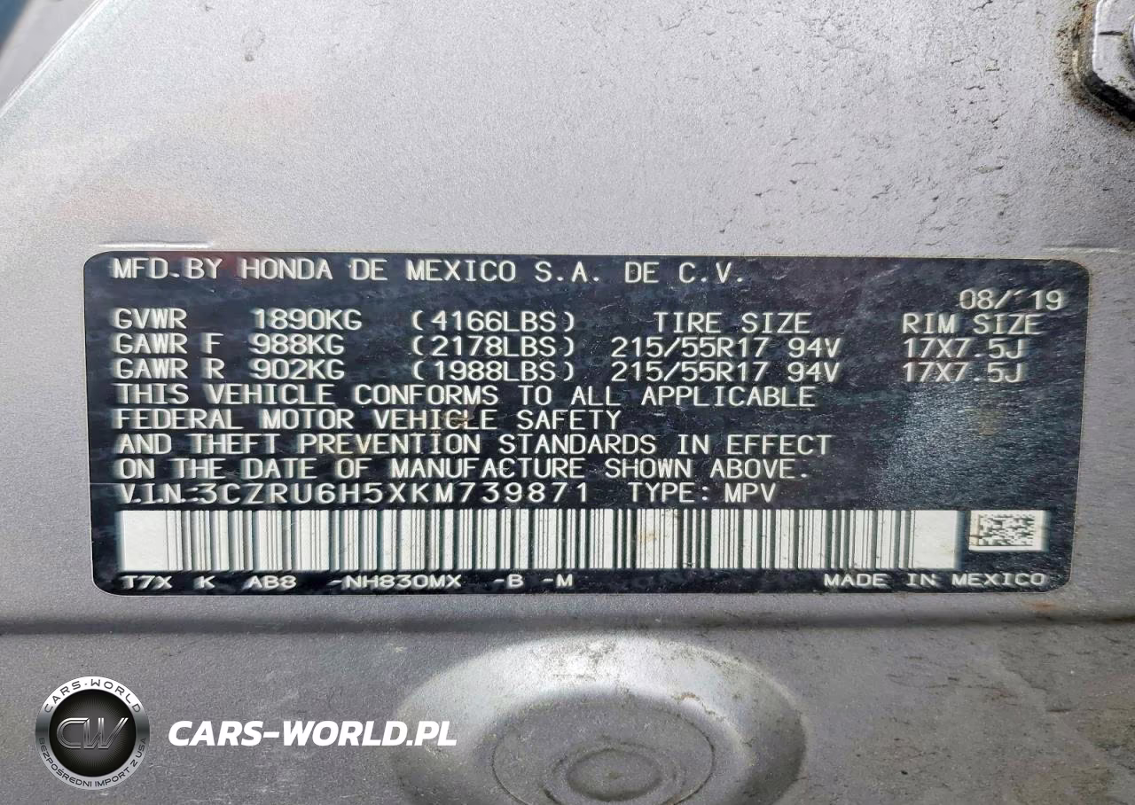 2019 Honda Hr-V Ex VIN:3CZRU6H5XKM739871 - 13