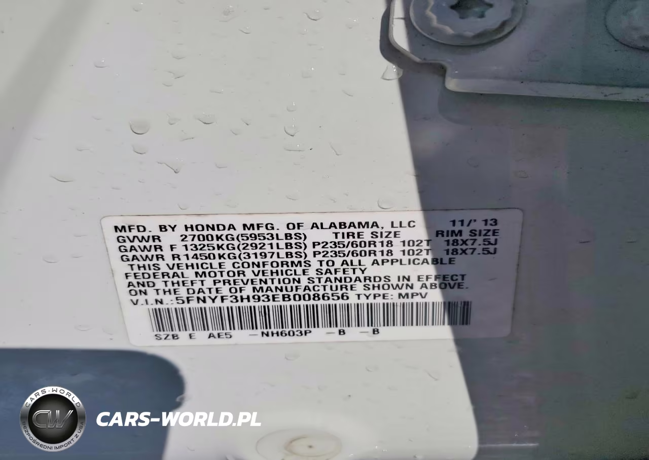 2014 Honda Pilot Touring VIN:5FNYF3H93EB008656 - 13