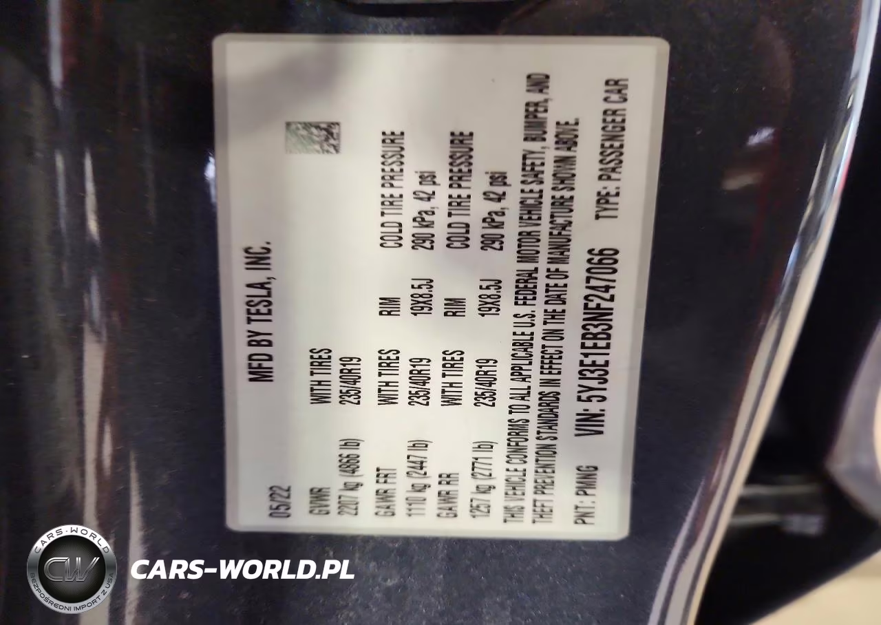2022 Tesla Model 3 VIN:5YJ3E1EB3NF247066 - 12