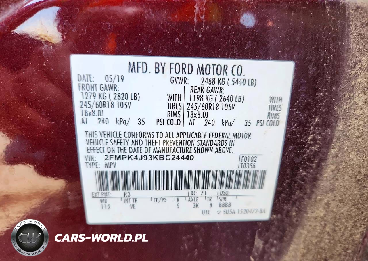2019 Ford Edge Sel VIN:2FMPK4J93KBC24440 - 13
