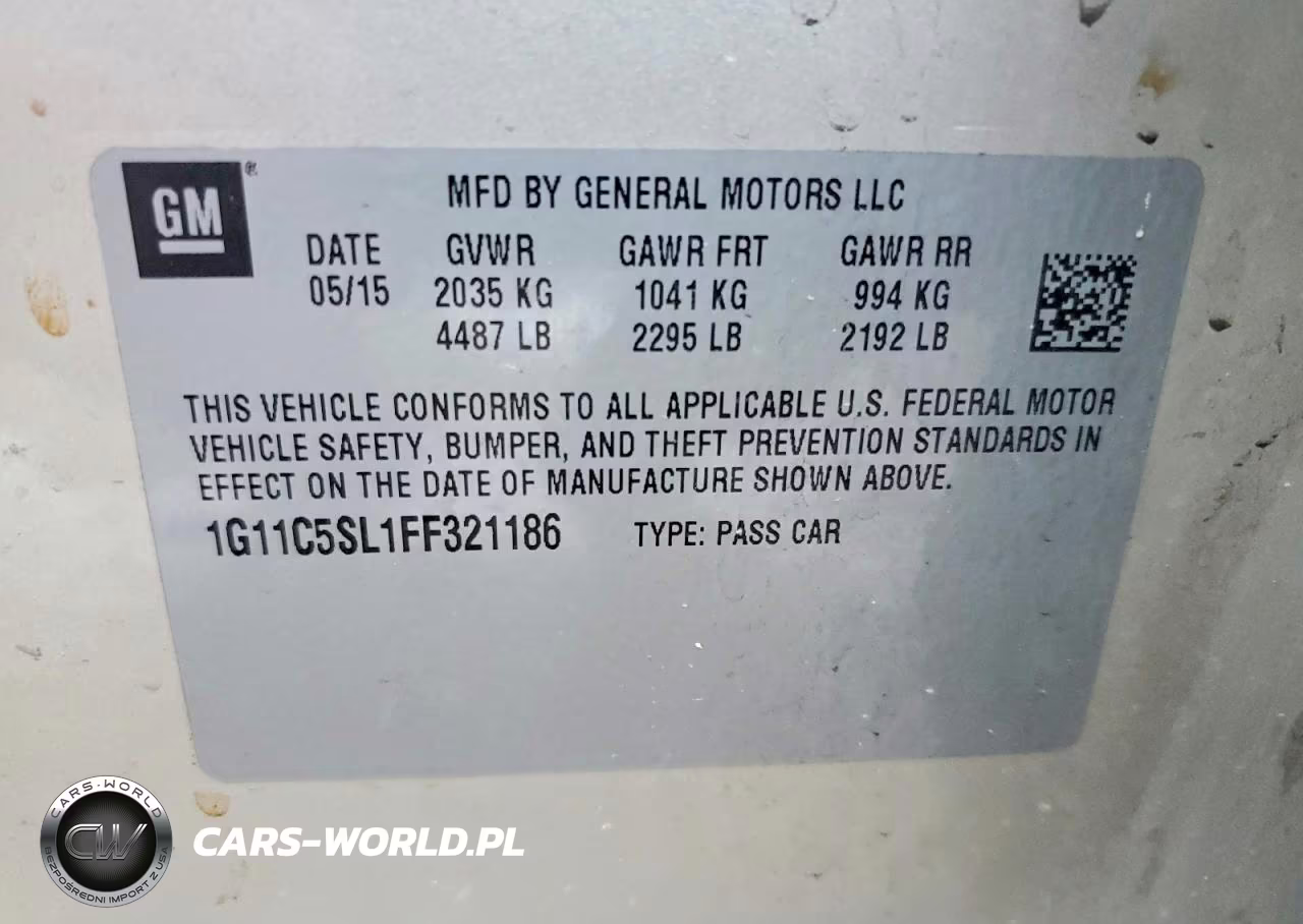2015 Chevrolet Malibu 1Lt VIN:1G11C5SL1FF321186 - 12