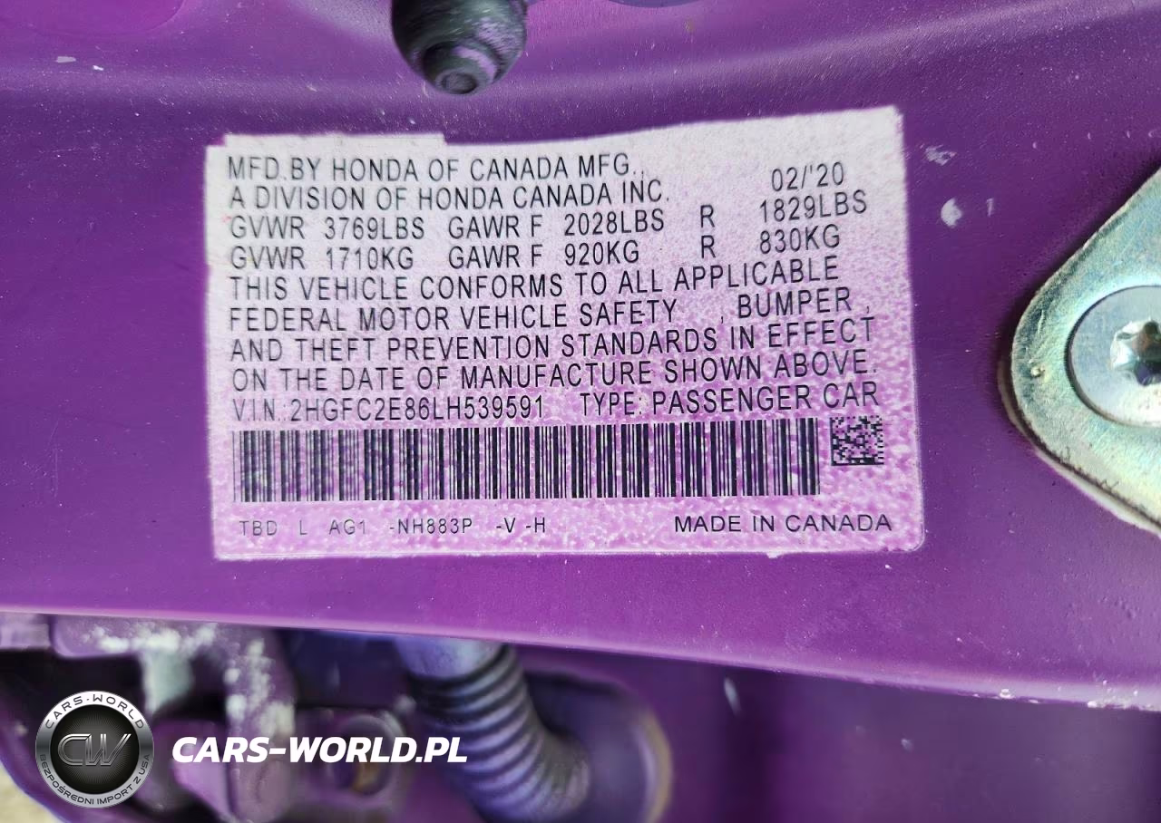 2020 Honda Civic Sport VIN:2HGFC2E86LH539591 - 12
