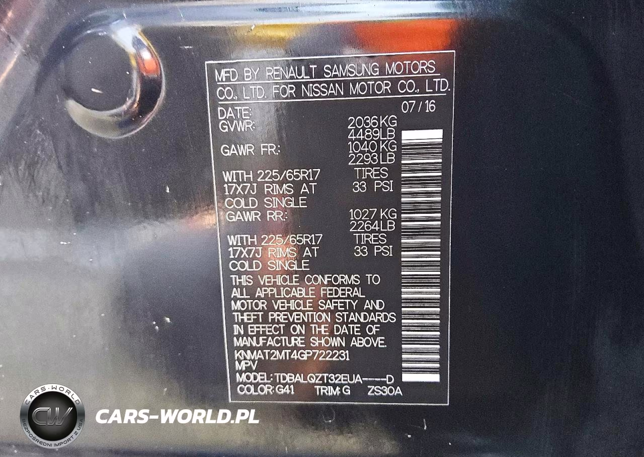 2016 Nissan Rogue Sv VIN:KNMAT2MT4GP722231 - 13