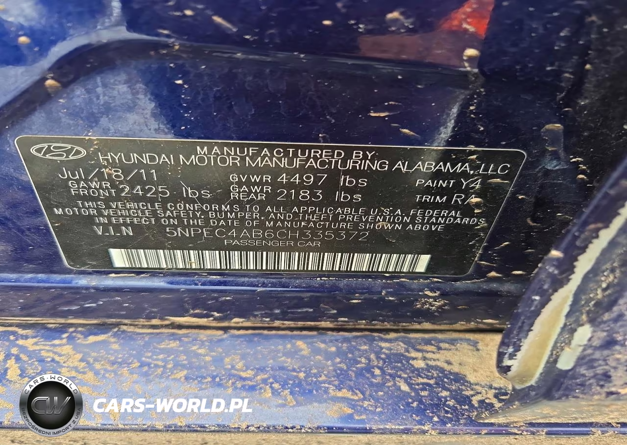 2012 Hyundai Sonata Se 2.0T VIN:5NPEC4AB6CH335372 - 12