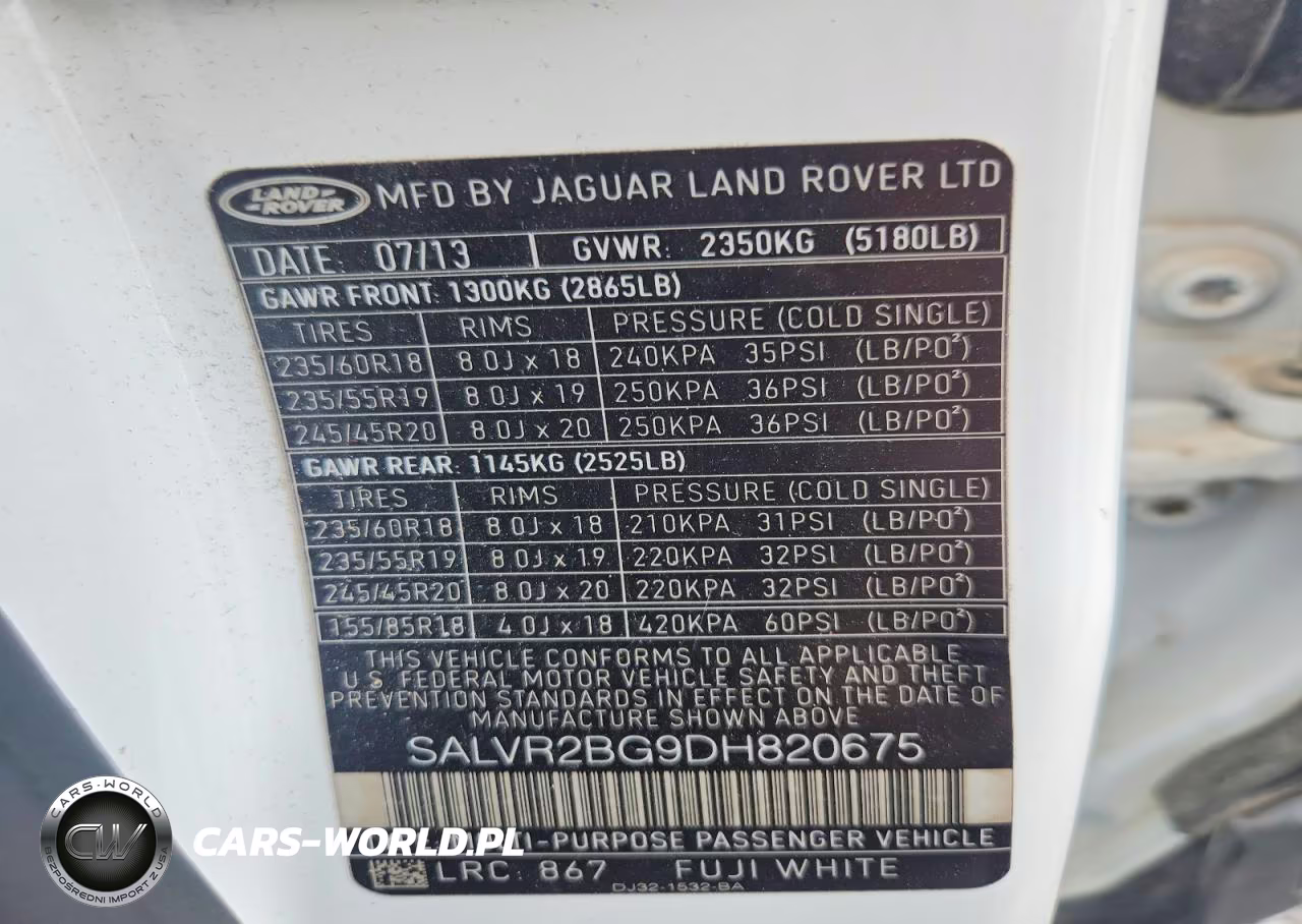 2013 Land Rover Range Rover Evoque Pure Premium VIN:SALVR2BG9DH820675 - 13