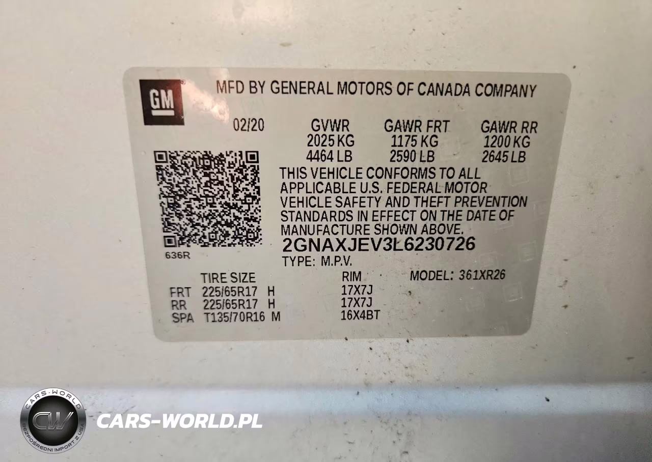2020 CHEVROLET EQUINOX FWD 2FL VIN:2GNAXJEV3L6230726 - 13