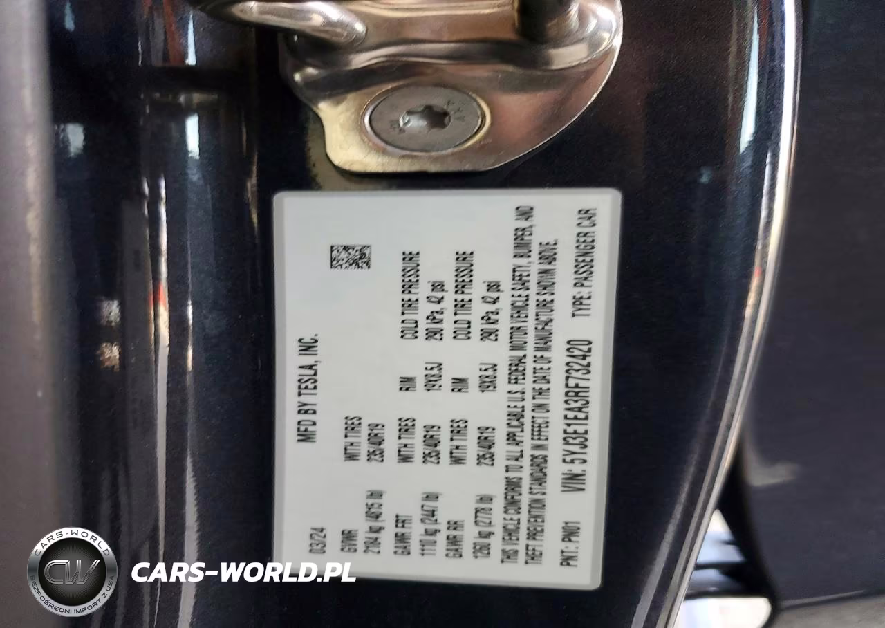 2024 Tesla Model 3 VIN:5YJ3E1EA3RF732420 - 12