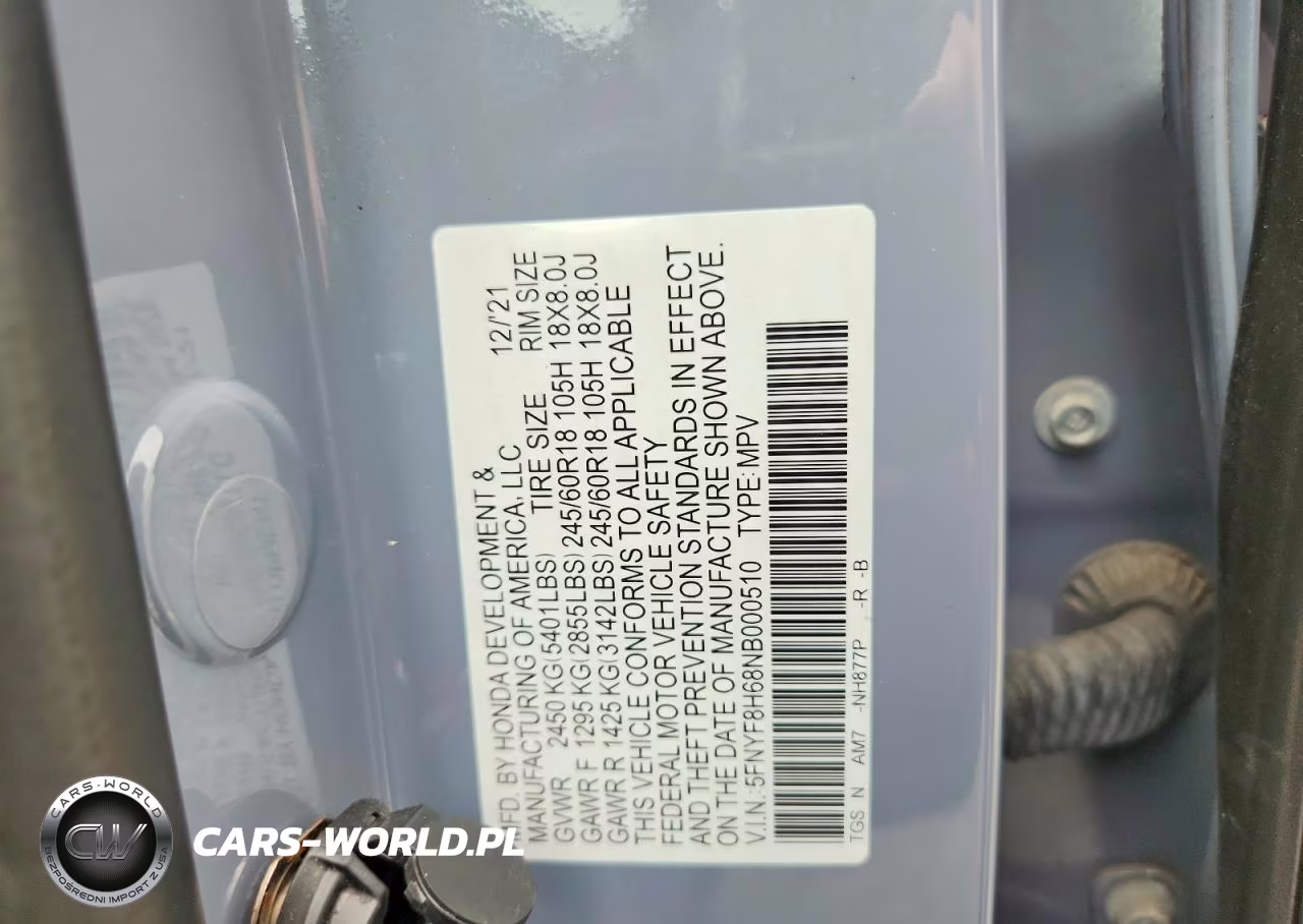 2022 Honda Passport Trail Sport VIN:5FNYF8H68NB000510 - 13