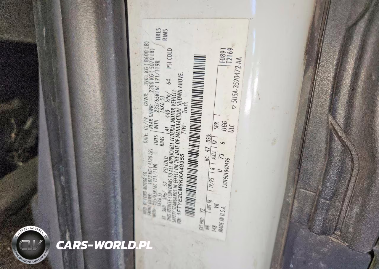 2019 Ford Trans 150 VIN:1FTYE2CM8KKA49355 - 13