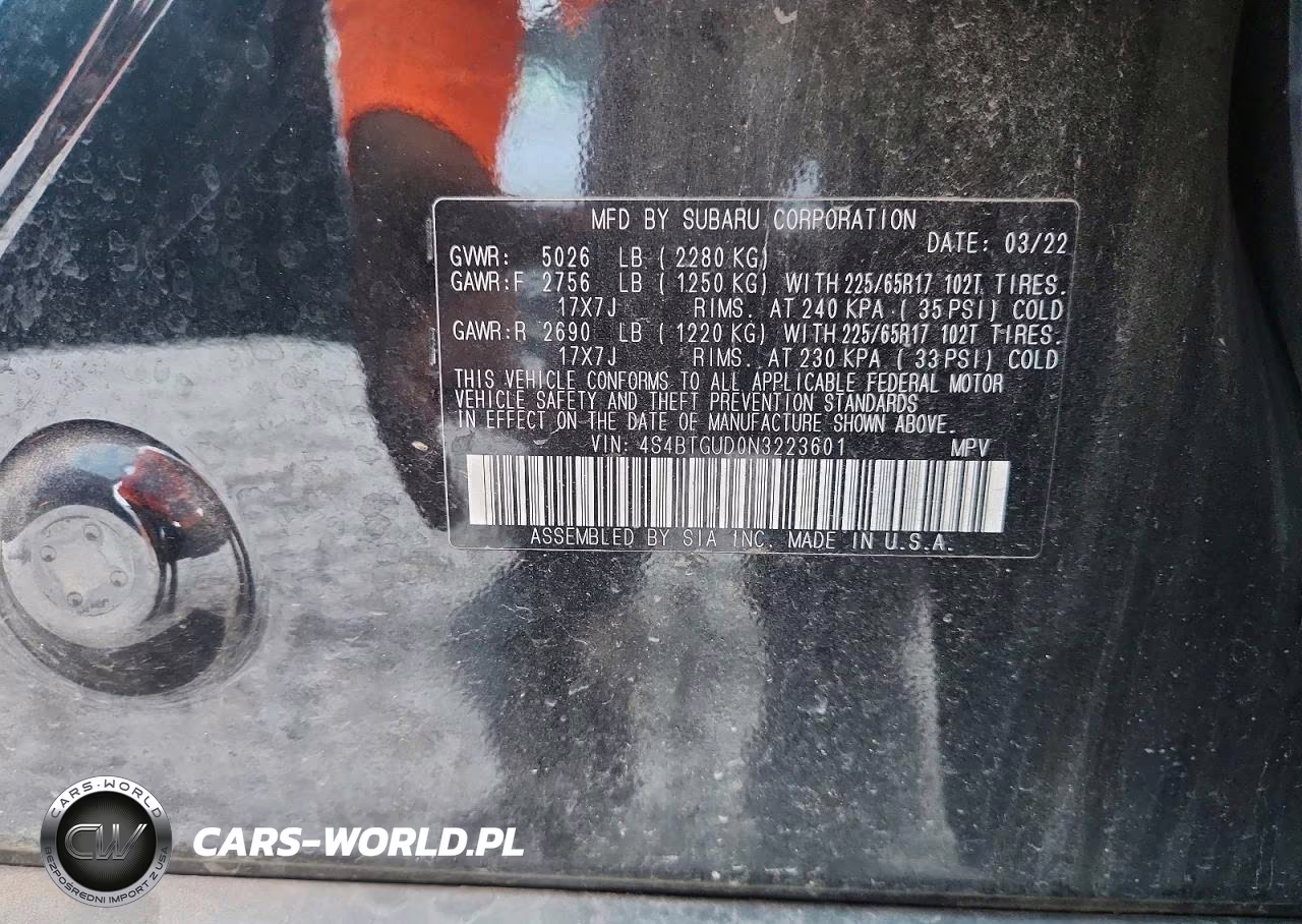 2022 Subaru Outback Wilderness VIN:4S4BTGUD0N3223601 - 13