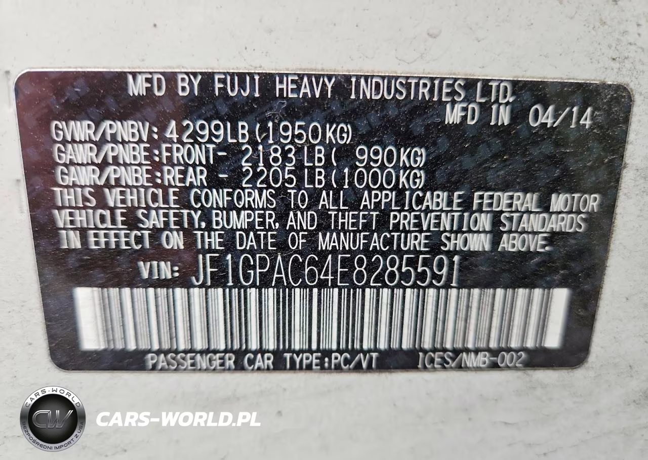 2014 Subaru Impreza Premium VIN:JF1GPAC64E8285591 - 12