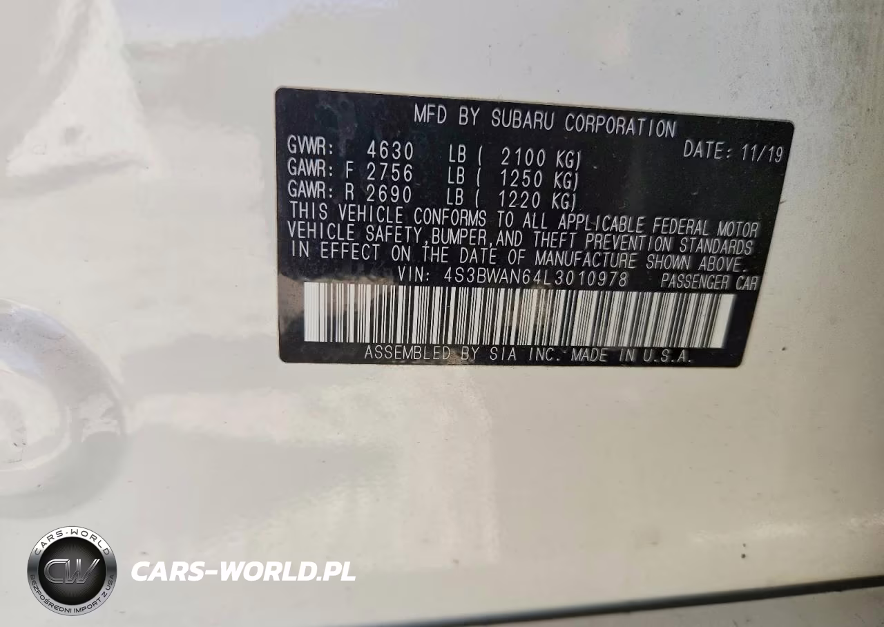 2020 Subaru Legacy Limited VIN:4S3BWAN64L3010978 - 12