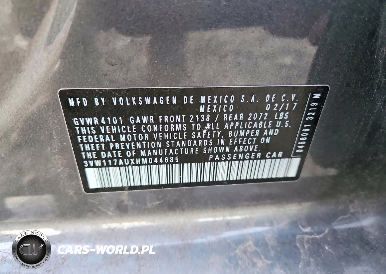 2017 Volkswagen Golf S VIN:3VW117AUXHM044685 - 13