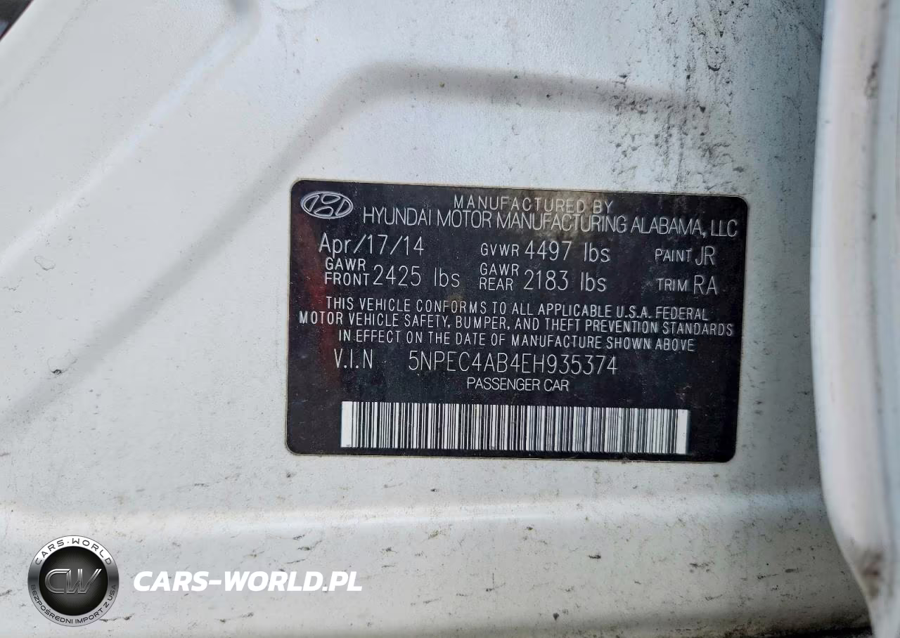 2014 Hyundai Sonata Limited 2.0T VIN:5NPEC4AB4EH935374 - 12
