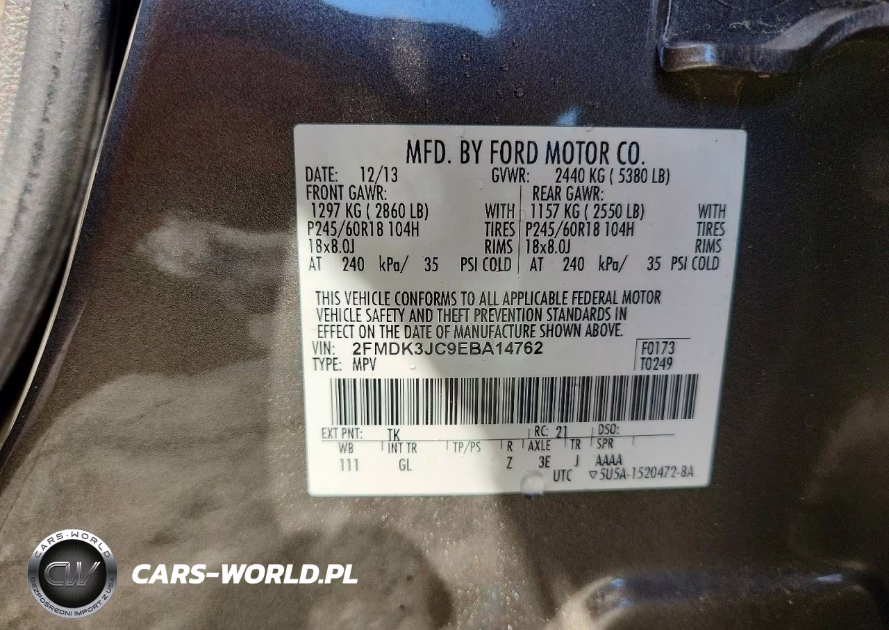 2014 Ford Edge Sel VIN:2FMDK3JC9EBA14762 - 13