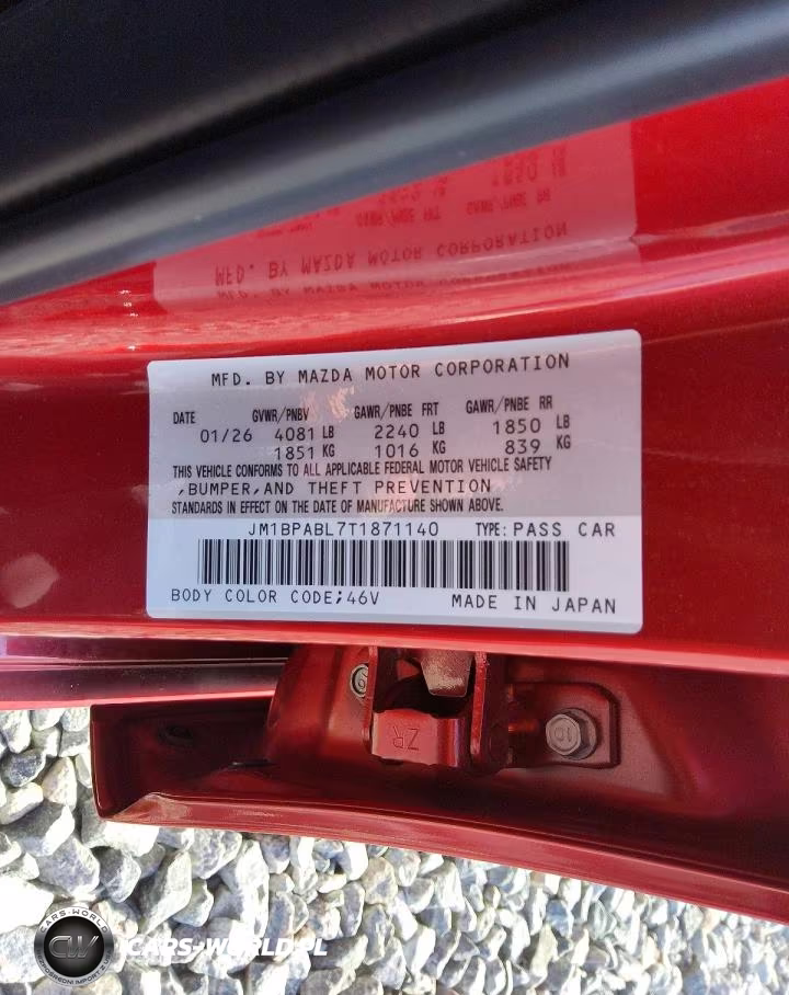2026 Mazda 3 Select Sport VIN:JM1BPABL7T1871140 - 12