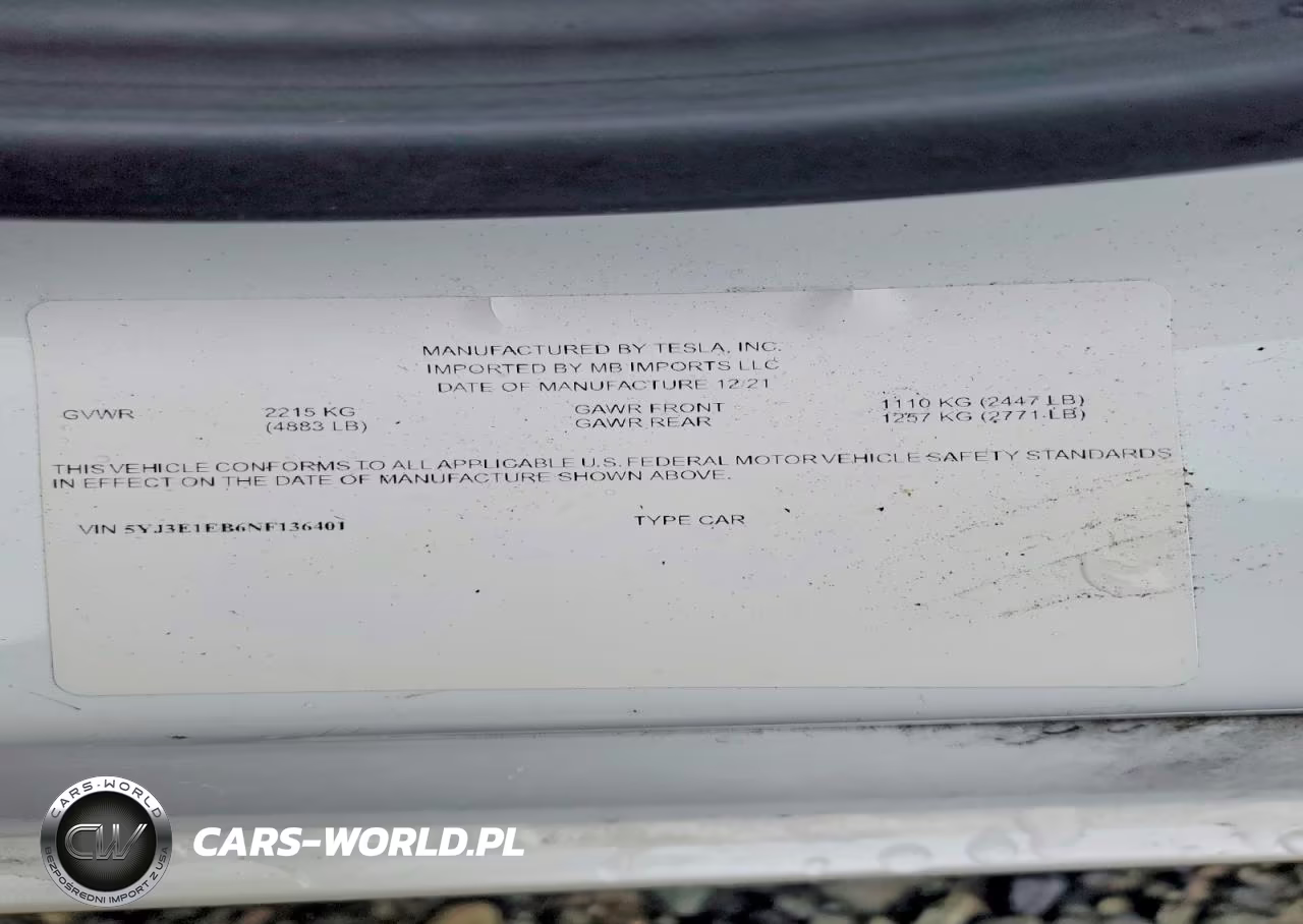 2022 Tesla Model 3 VIN:5YJ3E1EB6NF136401 - 12