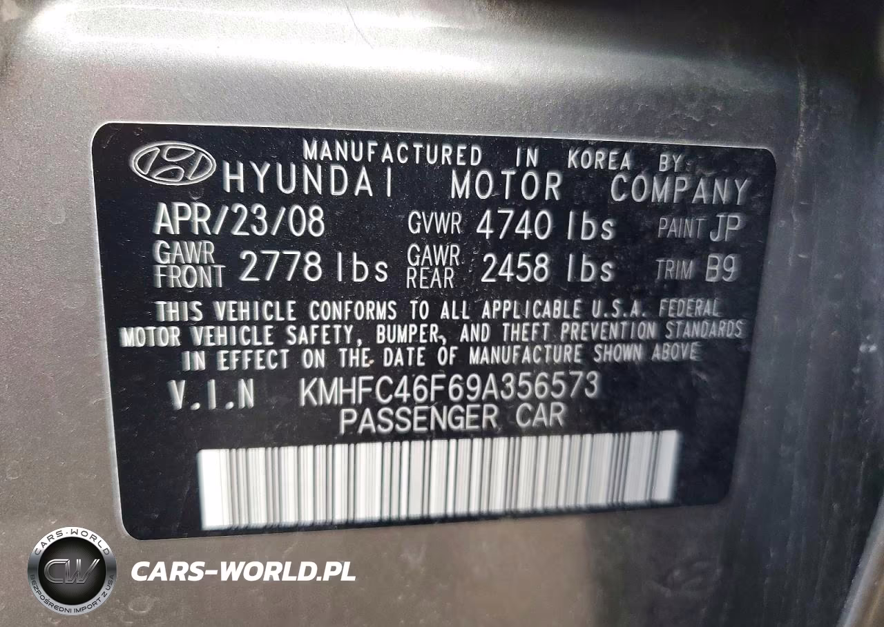 2009 Hyundai Azera Limited VIN:KMHFC46F69A356573 - 12
