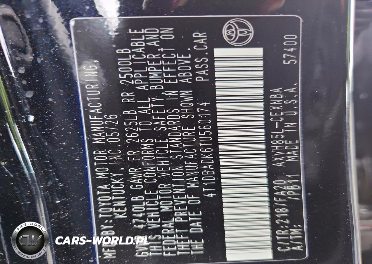 2026 Toyota Camry Le VIN:4T1DBADK6TU560174 - 12