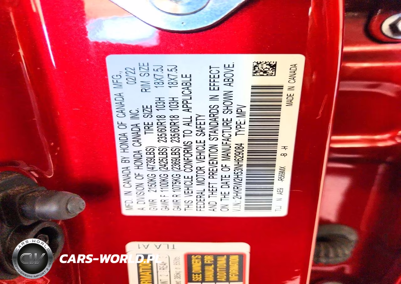 2022 Honda Cr-V Ex VIN:2HKRW2H53NH629084 - 13