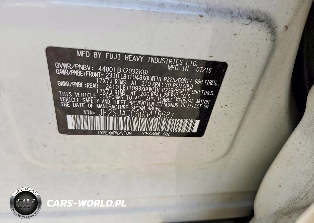 2016 Subaru Forester 2.5I Premium VIN:JF2SJADC6GH418687 - 12