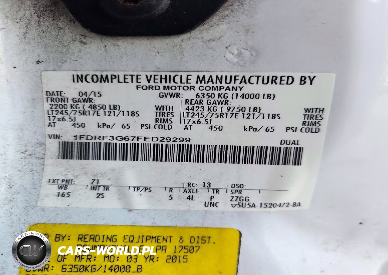 2015 Ford F350 Super Duty VIN:1FDRF3G67FED29299 - 13