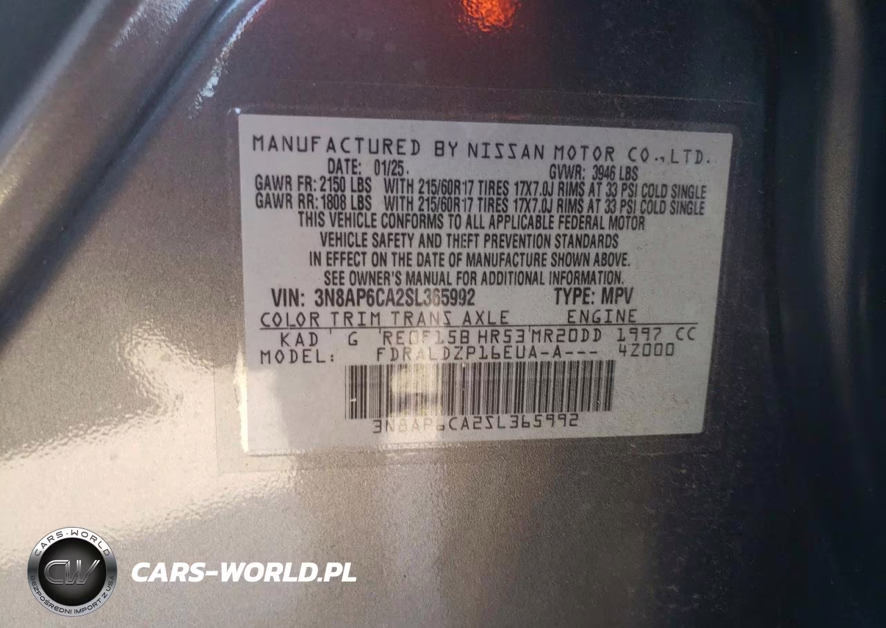 2025 Nissan Kicks Sv VIN:3N8AP6CA2SL365992 - 13