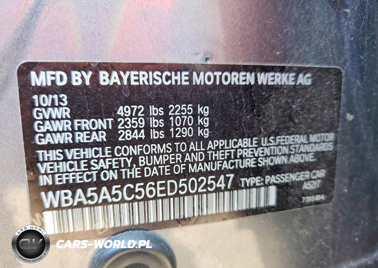 2014 BMW 528 I VIN:WBA5A5C56ED502547 - 12