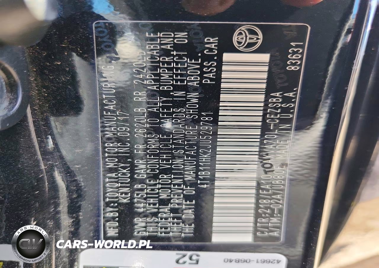2018 Toyota Camry Se VIN:4T1B11HK2JU529781 - 12