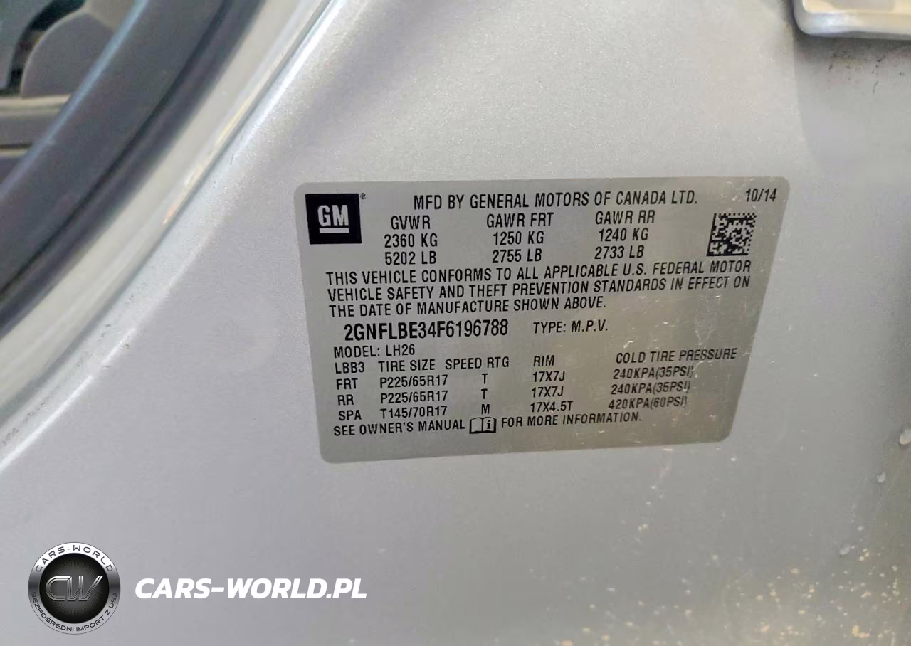 2015 Chevrolet Equinox Lt VIN:2GNFLBE34F6196788 - 13