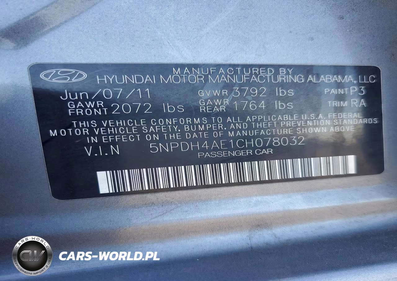 2012 Hyundai Elantra Gls VIN:5NPDH4AE1CH078032 - 12