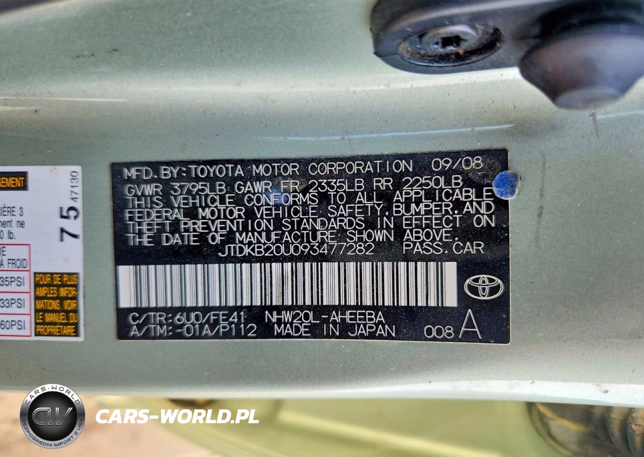 2009 Toyota Prius Base VIN:JTDKB20U093477282 - 12