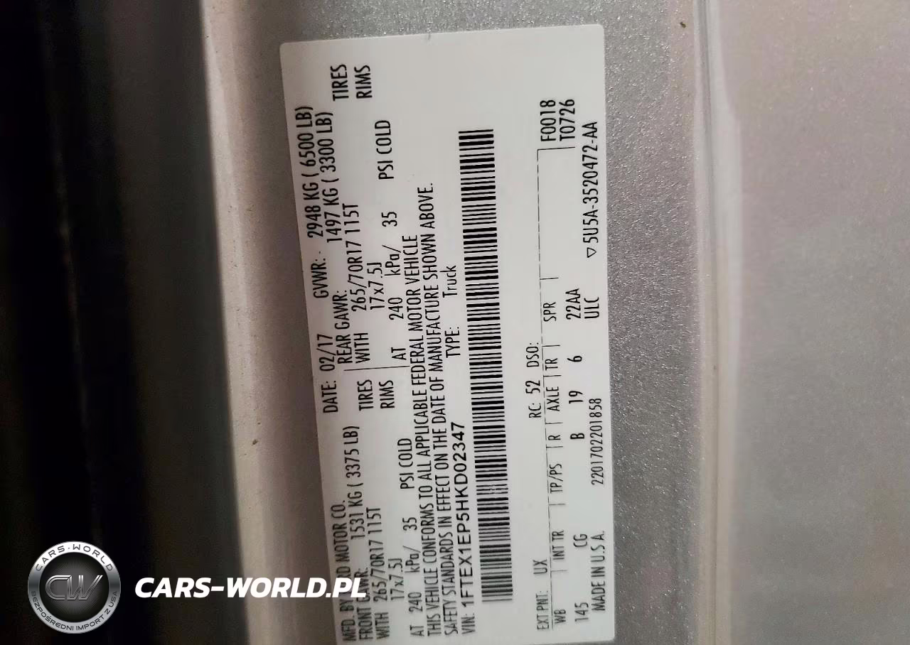 2017 Ford F150 Super Cab VIN:1FTEX1EP5HKD02347 - 12
