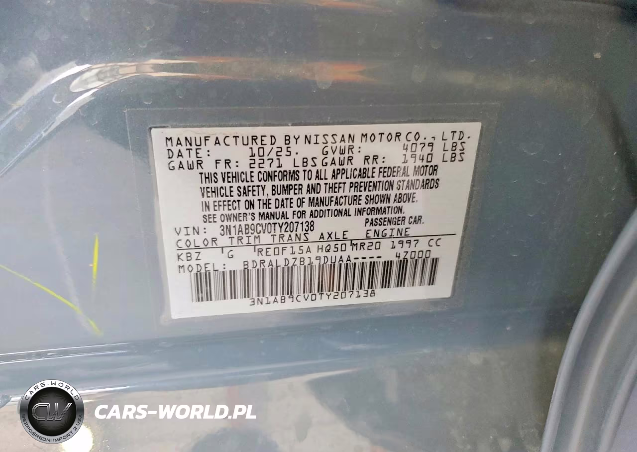 2026 Nissan Sentra Sv VIN:3N1AB9CV0TY207138 - 12