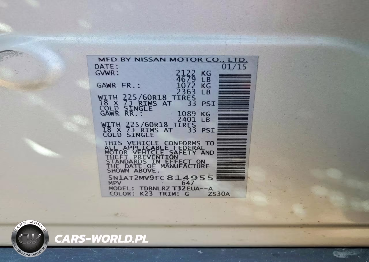 2015 Nissan Rogue Sl VIN:5N1AT2MV9FC814955 - 13