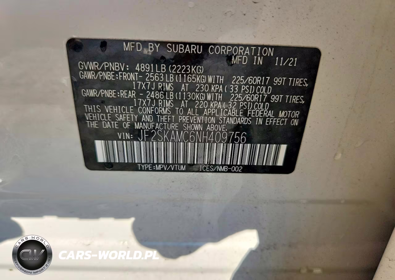 2022 Subaru Forester Wilderness VIN:JF2SKAMC6NH409756 - 12