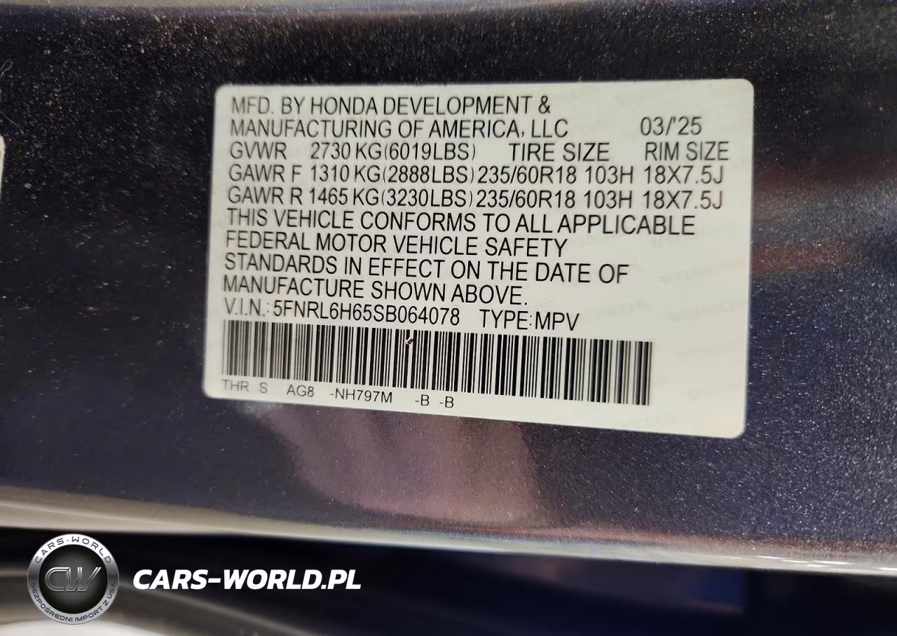 2025 Honda Odyssey Exl VIN:5FNRL6H65SB064078 - 13