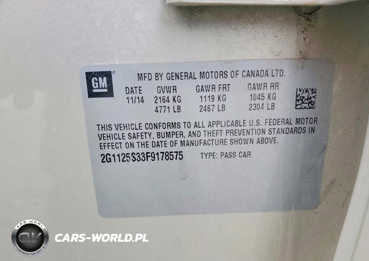 2015 Chevrolet Impala Lt VIN:2G1125S33F9178575 - 12