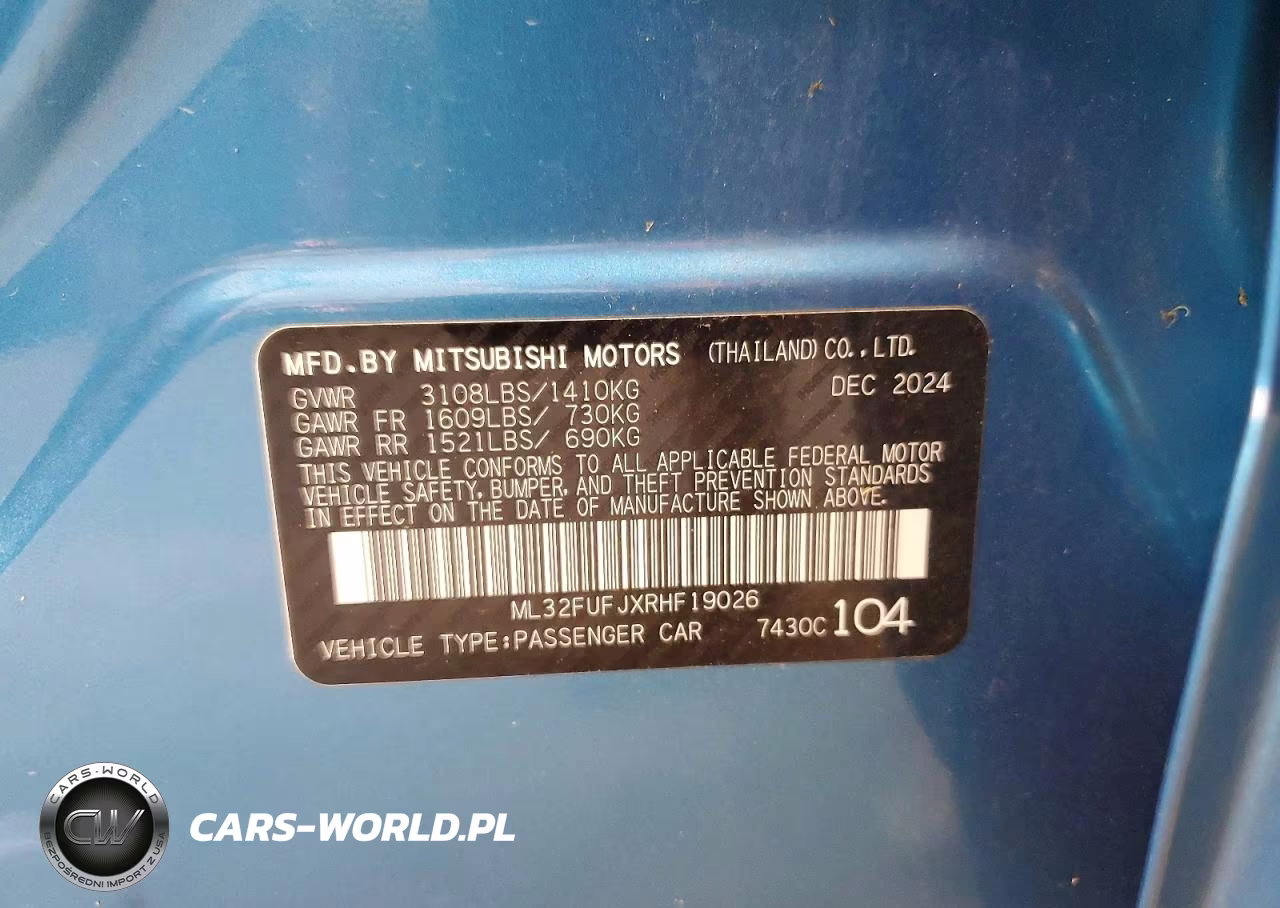 2024 Mitsubishi Mirage G4 Es VIN:ML32FUFJXRHF19026 - 12