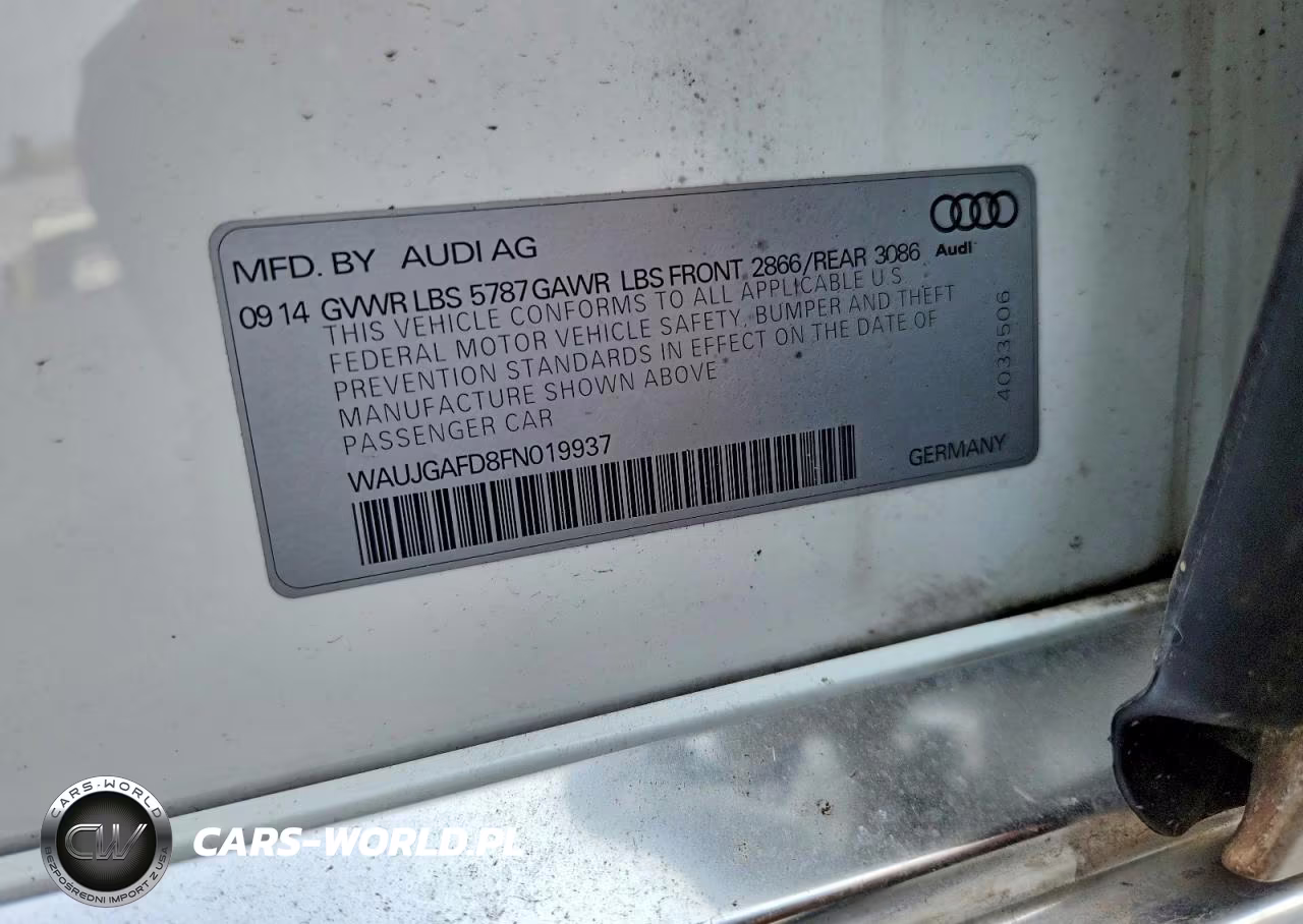 2015 Audi A8 Quattro VIN:WAUJGAFD8FN019937 - 12