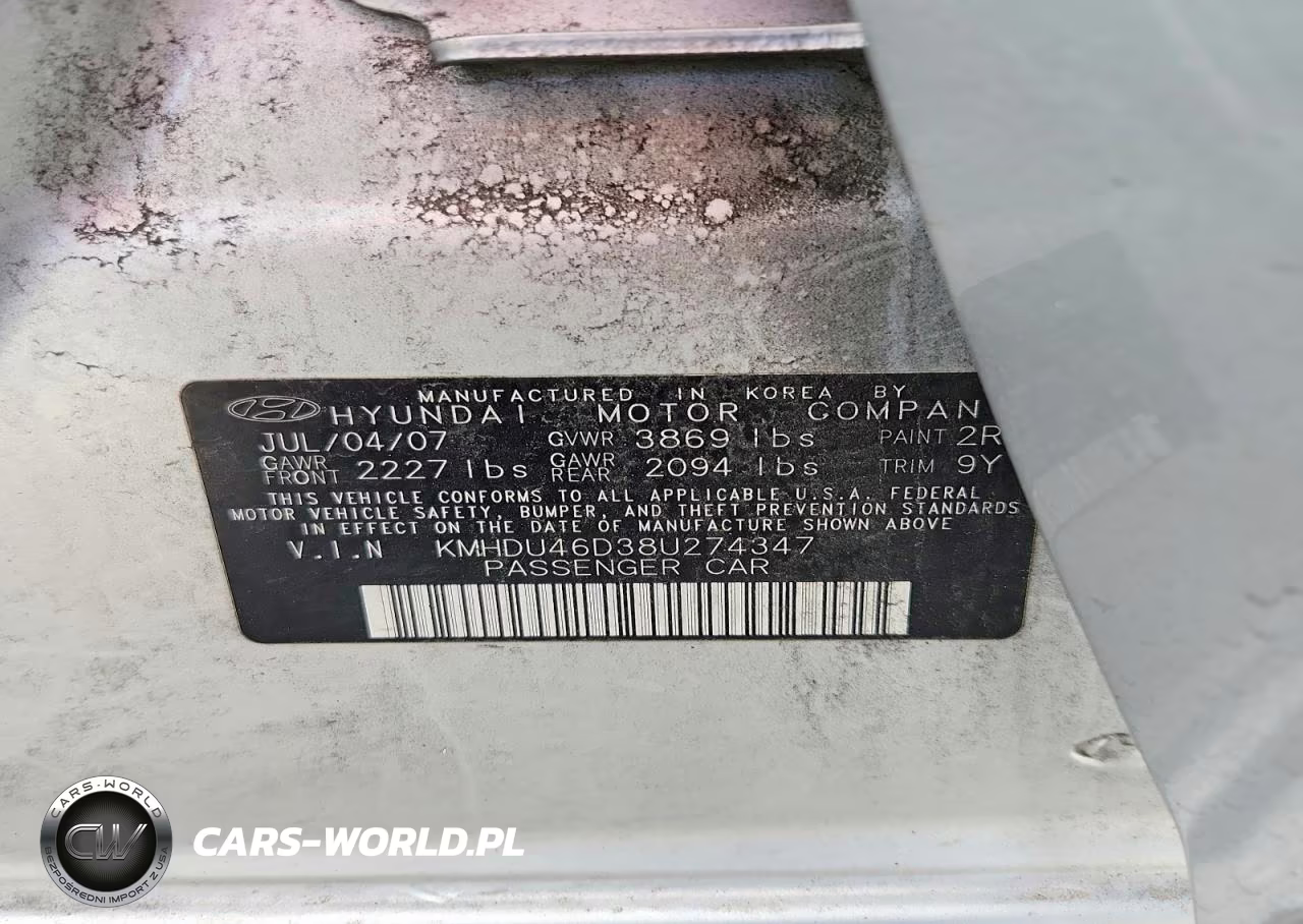 2008 Hyundai Elantra Gls VIN:KMHDU46D38U274347 - 12
