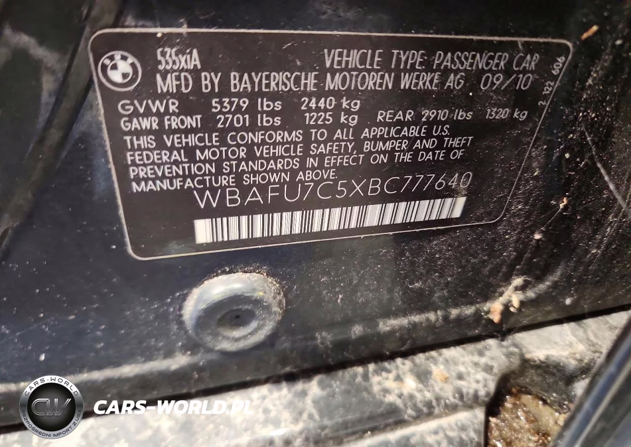 2011 BMW 535 Xi VIN:WBAFU7C5XBC777640 - 12